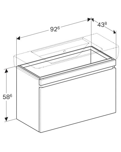 Тумба белый глянец 92,6 см Geberit Renova Plan 869100000