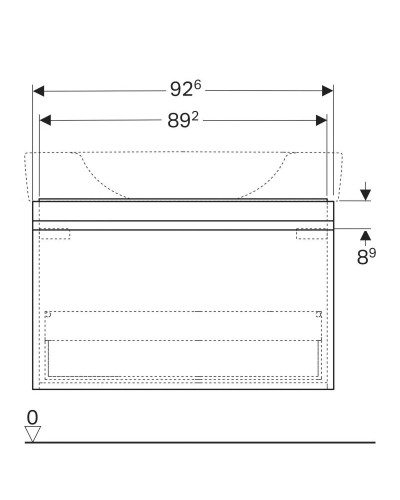 Тумба белый глянец 92,6 см Geberit Renova Plan 869100000