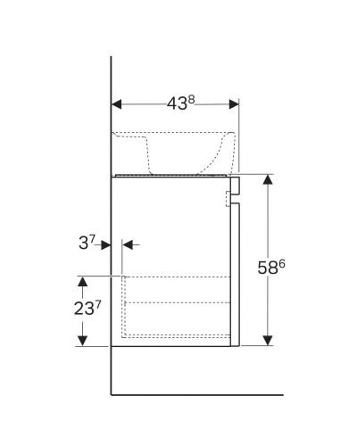 Тумба темно-серый матовый 52,6 см Geberit Renova Plan 869601000