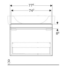 Тумба темно-серый матовый 77,6 см Geberit Renova Plan 869851000