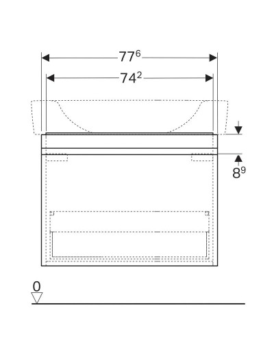 Тумба темно-серый матовый 77,6 см Geberit Renova Plan 869851000