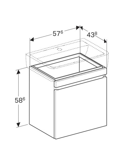 Тумба вяз 57,6 см Geberit Renova Plan 869652000