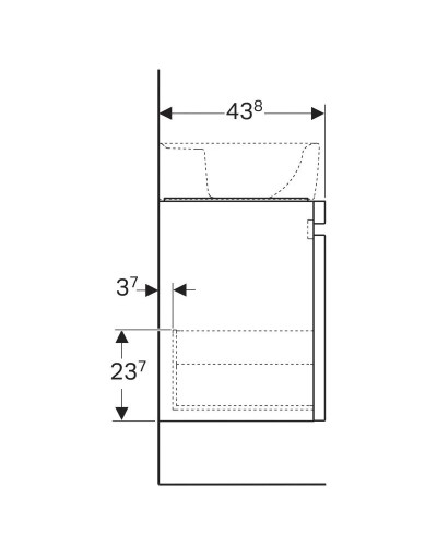 Тумба вяз 57,6 см Geberit Renova Plan 869652000