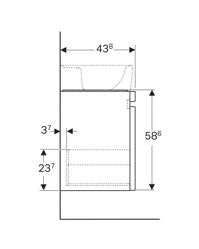 Тумба вяз 67,6 см Geberit Renova Plan 869752000
