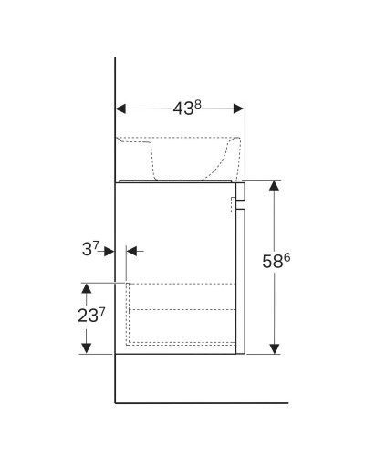 Тумба вяз 92,6 см Geberit Renova Plan 869102000