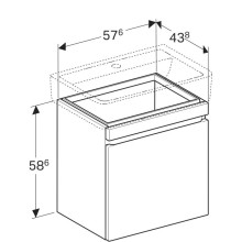Тумба натуральный дуб 57,6 см Geberit Renova Plan 869653000