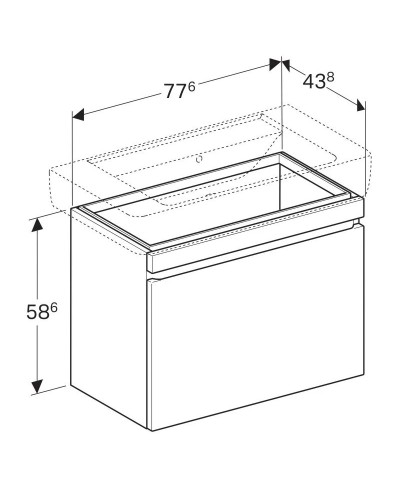 Тумба натуральный дуб 77,6 см Geberit Renova Plan 869853000