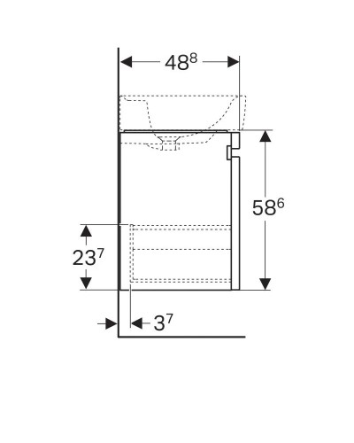 Тумба натуральный дуб 122,6 см Geberit Renova Plan 869133000