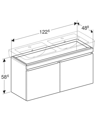 Тумба натуральный дуб 122,6 см Geberit Renova Plan 869133000