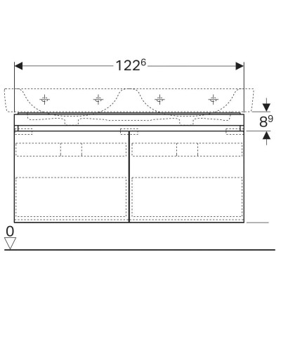 Тумба натуральный дуб 122,6 см Geberit Renova Plan 869133000