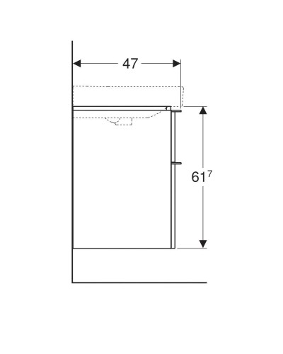 Тумба белый глянец 88,4 см Geberit Smyle Square 500.354.00.1