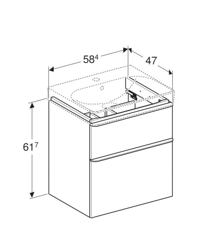Тумба темно-серый матовый 58,4 см Geberit Smyle Square 500.352.JK.1