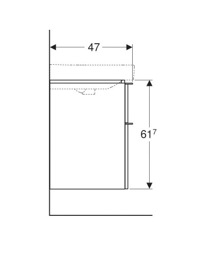 Тумба песочный глянец 58,4 см Geberit Smyle Square 500.352.JL.1
