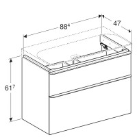 Тумба песочный глянец 88,4 см Geberit Smyle Square 500.354.JL.1