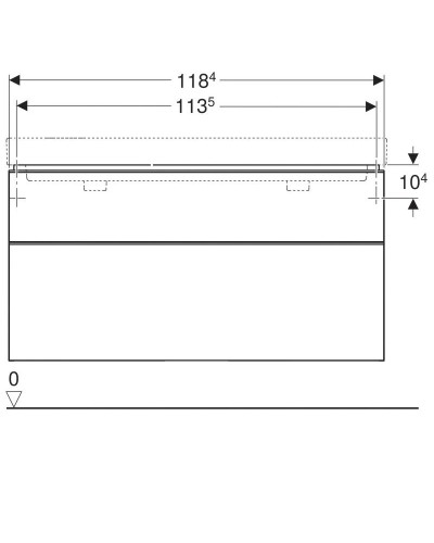 Тумба белый глянец 118,4 см Geberit Smyle Square 500.356.00.1