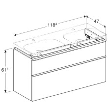 Тумба белый глянец 118,4 см Geberit Smyle Square 500.356.00.1