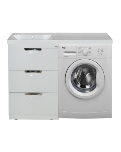 Куба - 50 Тумба 3 ящ. под стиральную машину белая эмаль