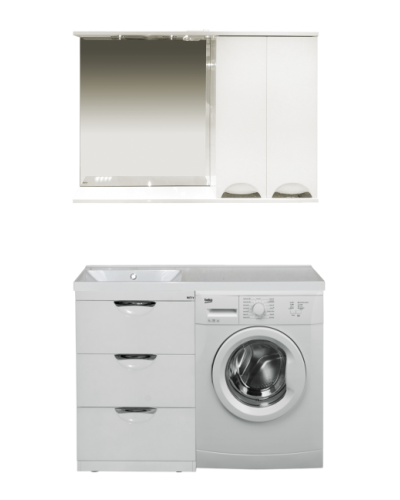 Куба - 50 Тумба 3 ящ. под стиральную машину белая эмаль