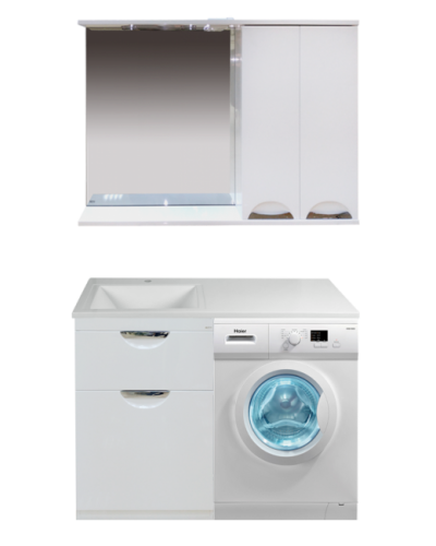 Куба - 60 Тумба 1 ящ. под стиральную машину белая эмаль / Б/К