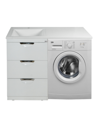 Куба - 60 Тумба 3 ящ. под стиральную машину белая эмаль