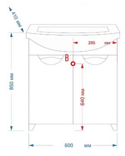 Лаванда - 60 Тумба прямая белая