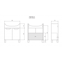Лаванда - 70 Тумба прямая белая