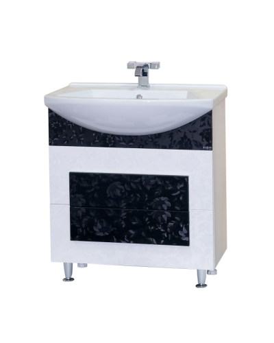 Марика - 65 Тумба  прямая напольная комб.черно/белая