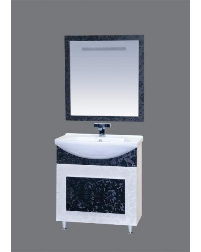 Марика - 65 Тумба  прямая напольная комб.черно/белая