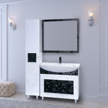 Марика - 65 Тумба  прямая напольная комб.черно/белая