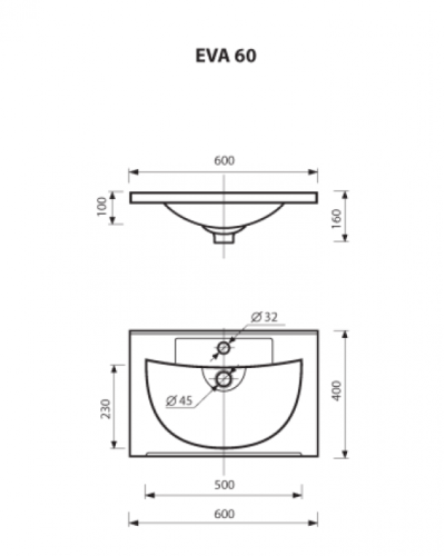 Марта - 60 Тумба напольная 2 ящ. темный бетон