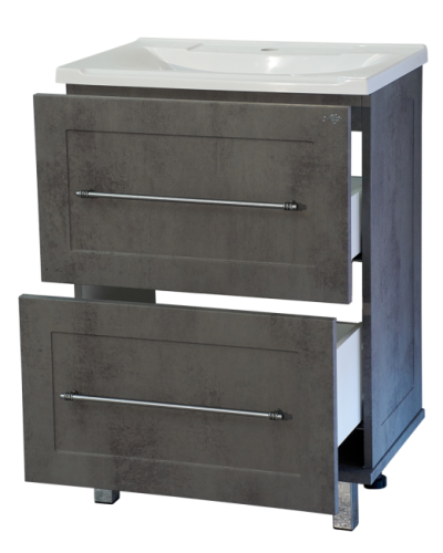 Марта - 60 Тумба напольная 2 ящ. темный бетон