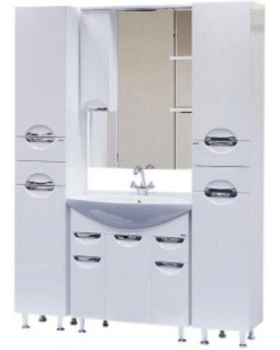 Орхидея - 75 Тумба 2 ящ. (корзина) белая эмаль