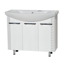 Престиж -105 Тумба прямая белая серебряная  патина