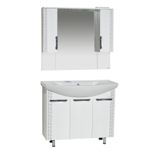 Престиж -105 Тумба прямая белая серебряная  патина