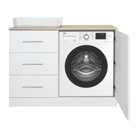 Респект -110 Тумба с 3 ящ. под стиральную машину левая (белая ПВХ/Дуб Тиссано)