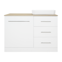 Респект -110 Тумба с 3 ящ. под стиральную машину правая (белая ПВХ/Дуб Тиссано)