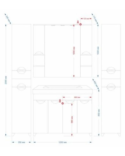 София -120 Тумба прямая белая эмаль