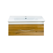 Турин -100 Тумба подвесная орех глянец/белый