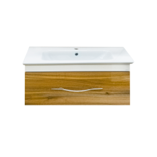 Турин -100 Тумба подвесная орех глянец/белый