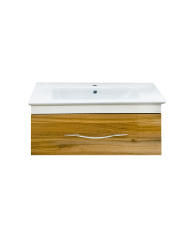 Турин -100 Тумба подвесная орех глянец/белый