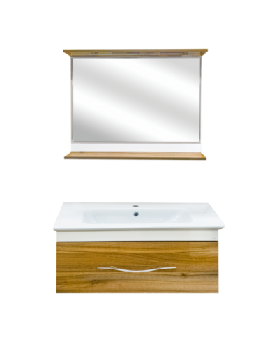 Турин -100 Тумба подвесная орех глянец/белый