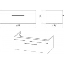 Турин -100 Тумба подвесная орех глянец/белый
