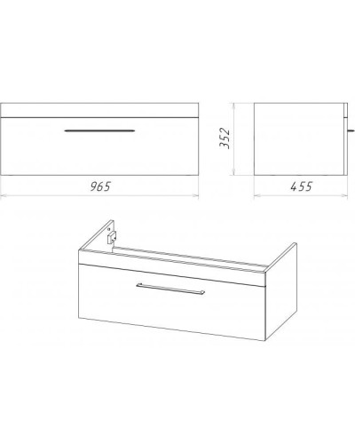 Турин -100 Тумба подвесная орех глянец/белый