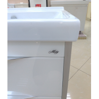 Фест - 60 Тумба 2 ящ. Белая эмаль Стекло