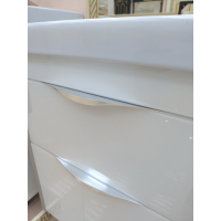 Фест - 60 Тумба 2 ящ. Белая эмаль Стекло