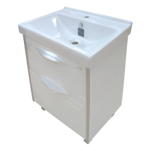 Фест - 80 Тумба 2 ящ. Белая эмаль Стекло