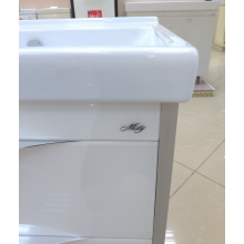 Фест - 80 Тумба 2 ящ. Белая эмаль Стекло