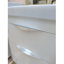 Фест - 80 Тумба 2 ящ. Белая эмаль Стекло