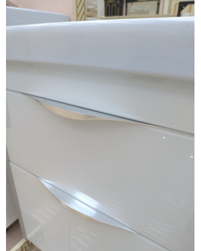 Фест - 80 Тумба 2 ящ. Белая эмаль Стекло