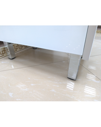 Фест - 80 Тумба 2 ящ. Белая эмаль Стекло